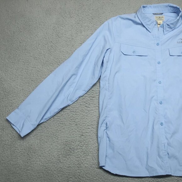 LL Bean Shirt Mens XL Blue No Fly Zone Safari Outdoor Vented Fishing Camp Pocket - Picture 3 of 15